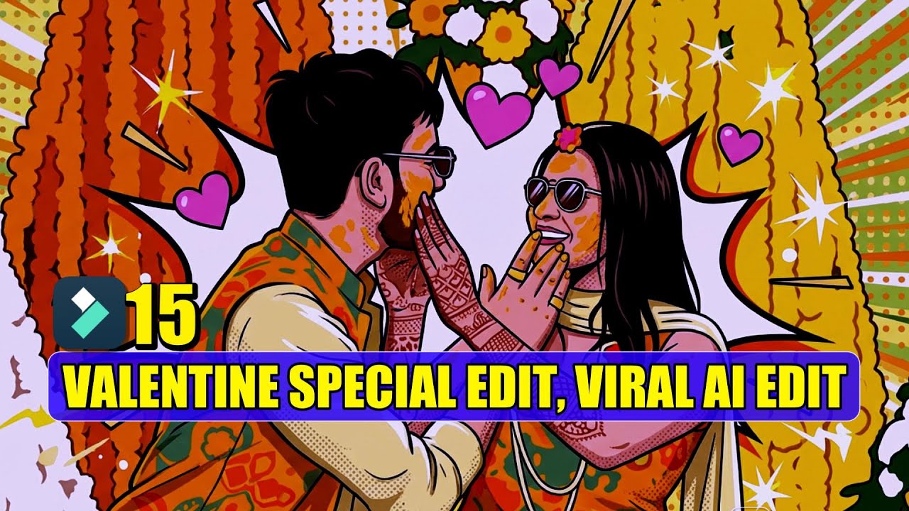 VALENTINE DAY SPECIAL AI EDIT WITH PROMPT FILMORA 15
