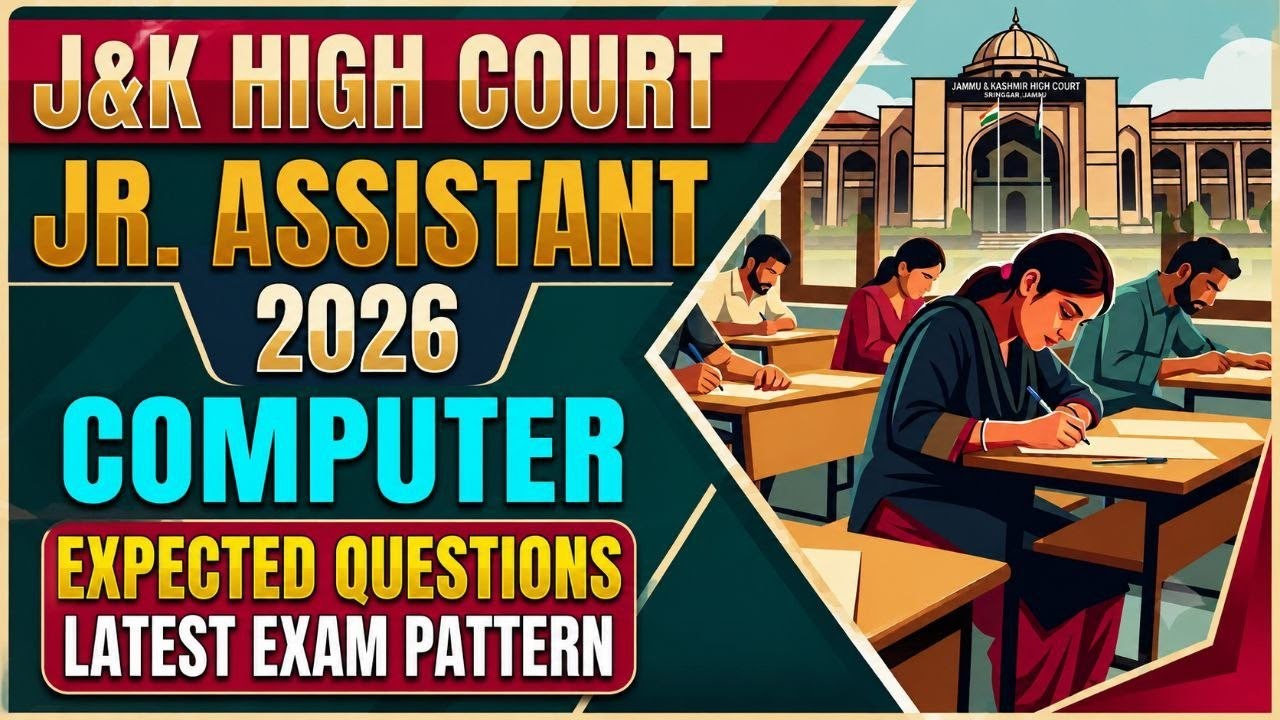 JK HIGH COURT 2026 JR. ASSISTANT - COMPUTER - EXPECTED QUESTIONS - LATEST PATTERN 