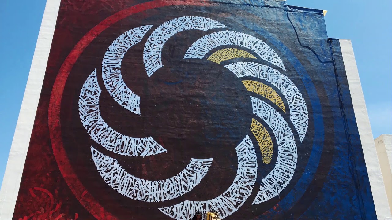 Calligraphy Mural by Said Dokins in Ibiza.