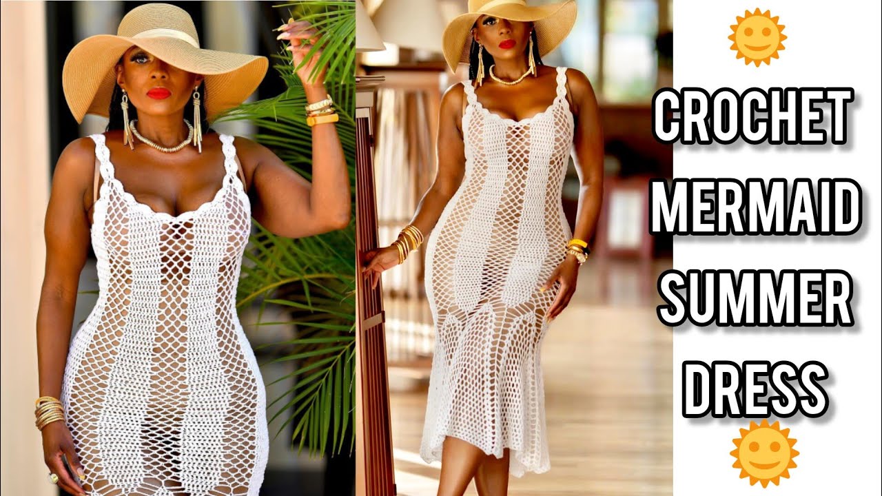 [Tutorial] (slower version part1)Crochet A Mermaid Dress | Summer Crochet Dress- C_Clean Crochê