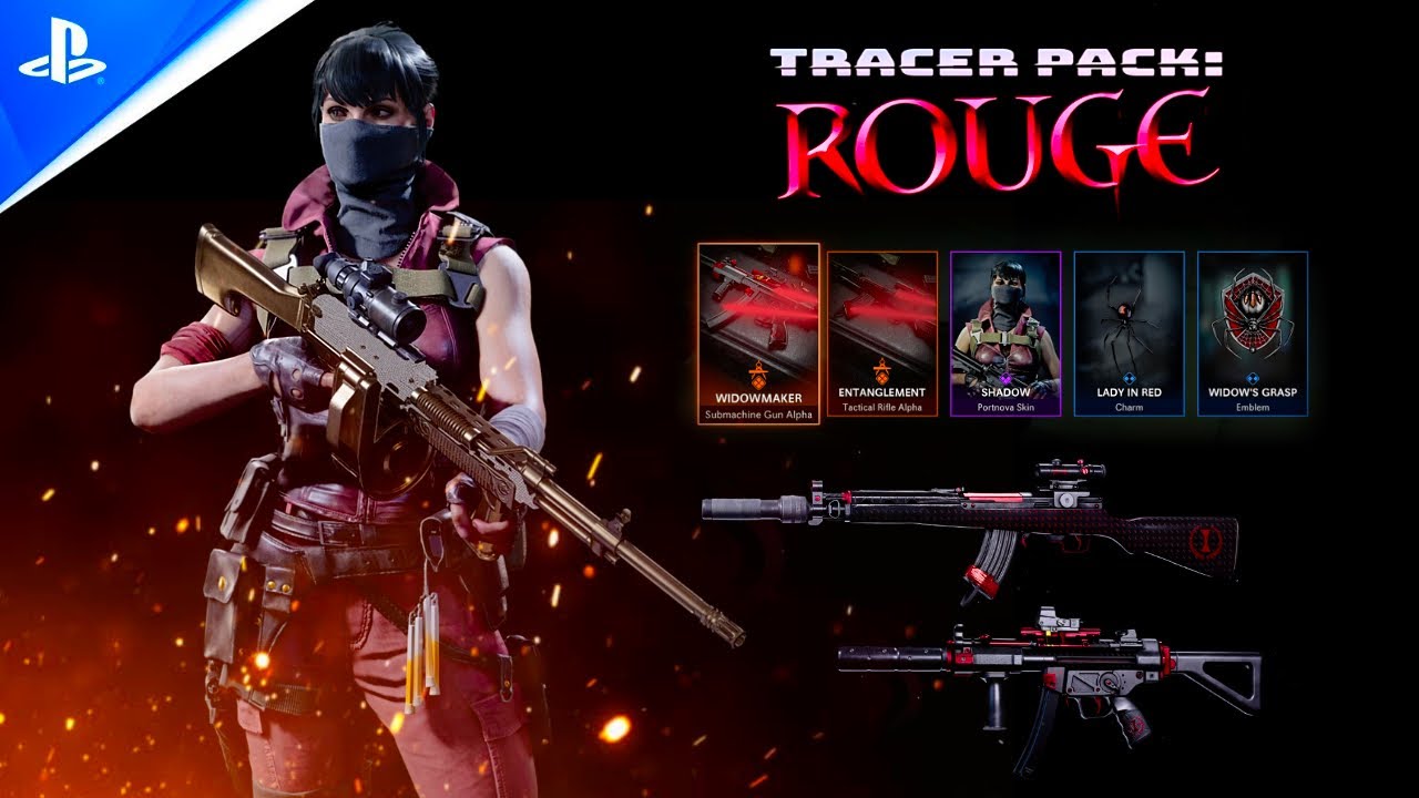 TRACER PACK ROUGE BUNDLE WITH SHADOW PORTNOVA SKIN - WIDOWMAKER SUBMACHINE - ENTANGLEMENT RIFLE