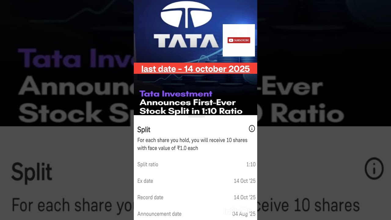 tata investment stock split News 2025 letest update #stockmarket