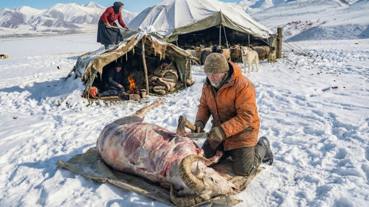Surviving a Freezing Winter as a Shepherd in Afghanistan| Cooking & Daily Life| Arctic Survival