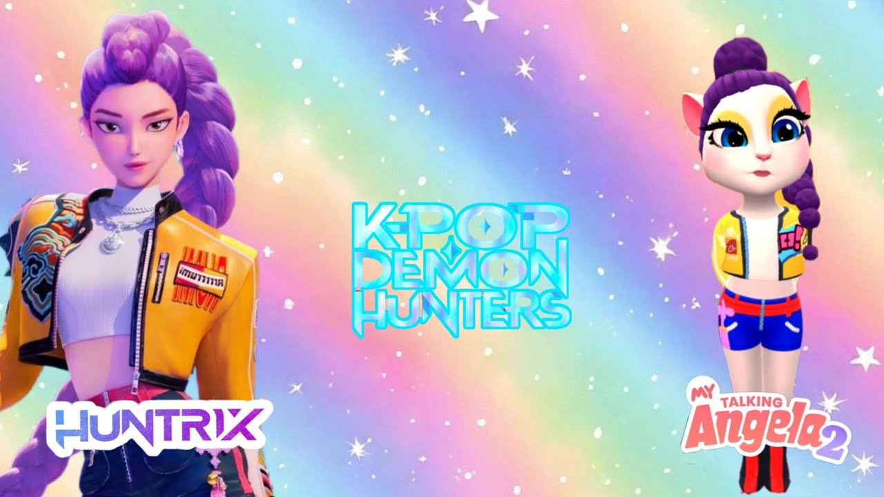 🎵😈 K-pop demon hunters Rumi cosplay | talking angela | angela glamz 