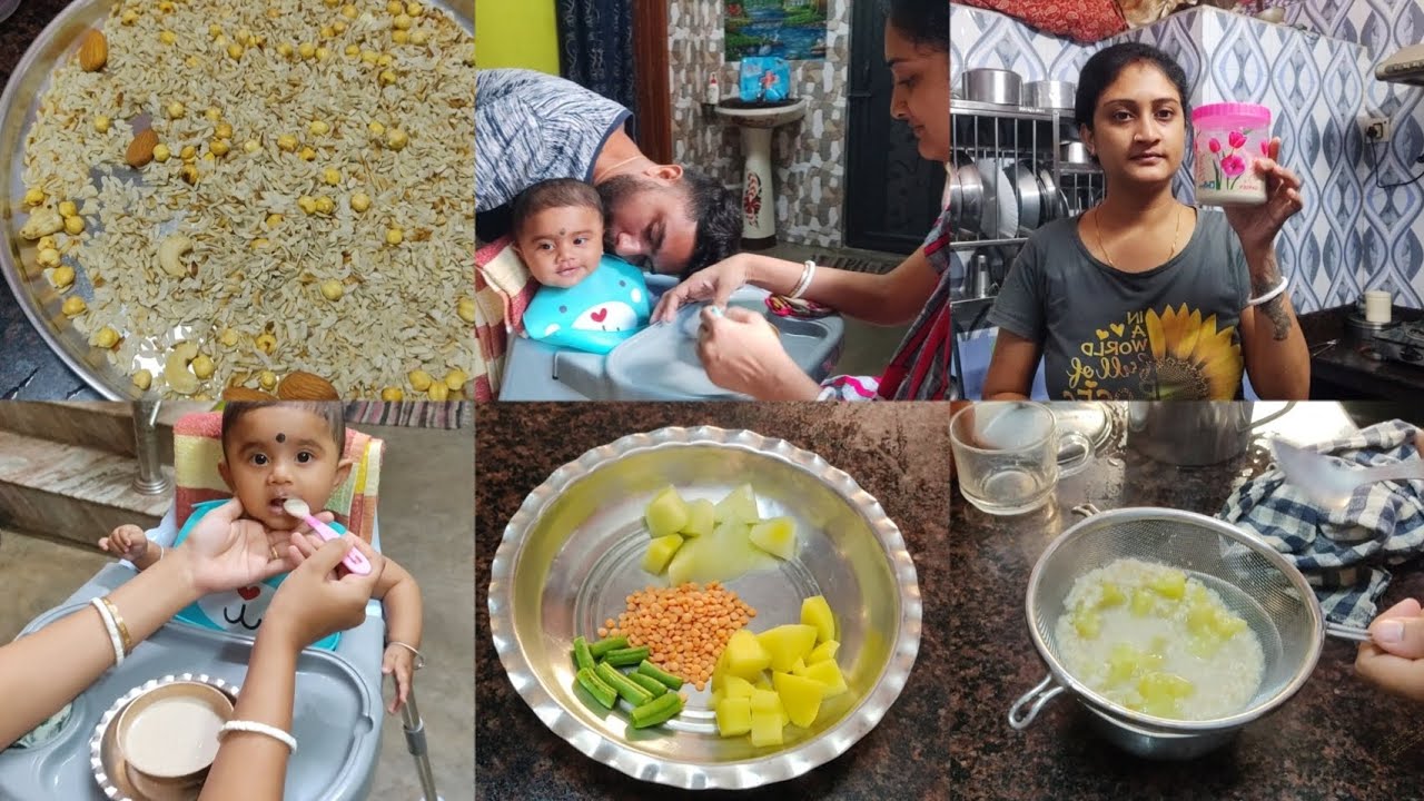 আমি আমার আট মাসের মেয়েকে সকাল থেকে রাত পর্যন্ত কি কি খেতে দি। 8 month baby food.Homemade cerelac .