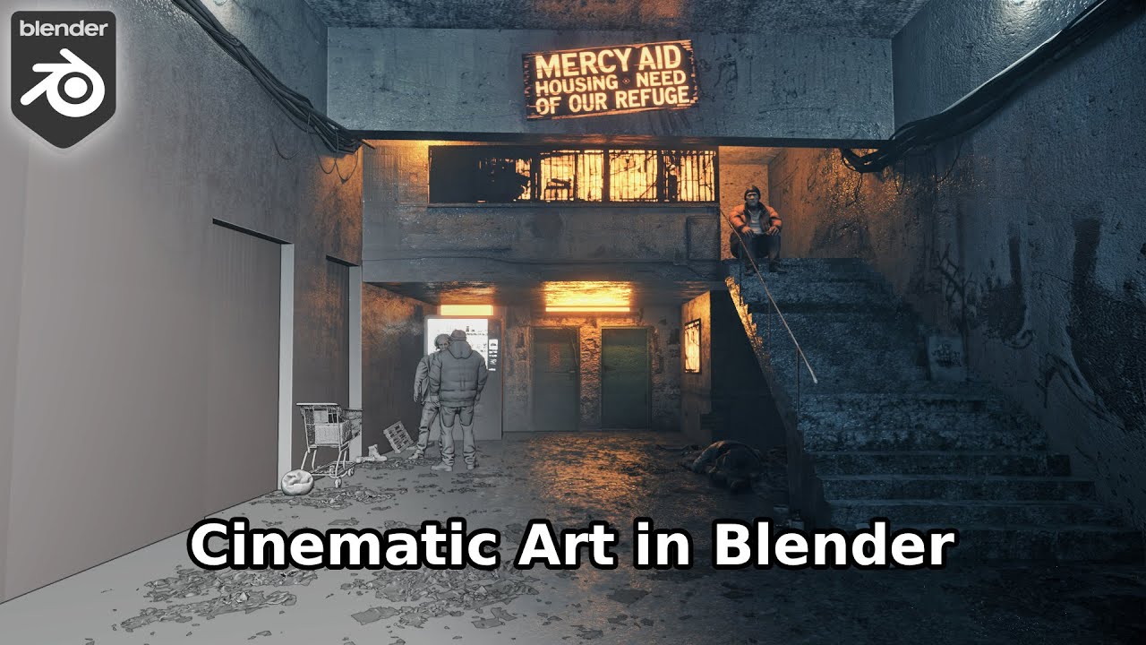 Creating a Realistic Abandoned Shelter Scene in Blender – Step-by-Step Tutorial