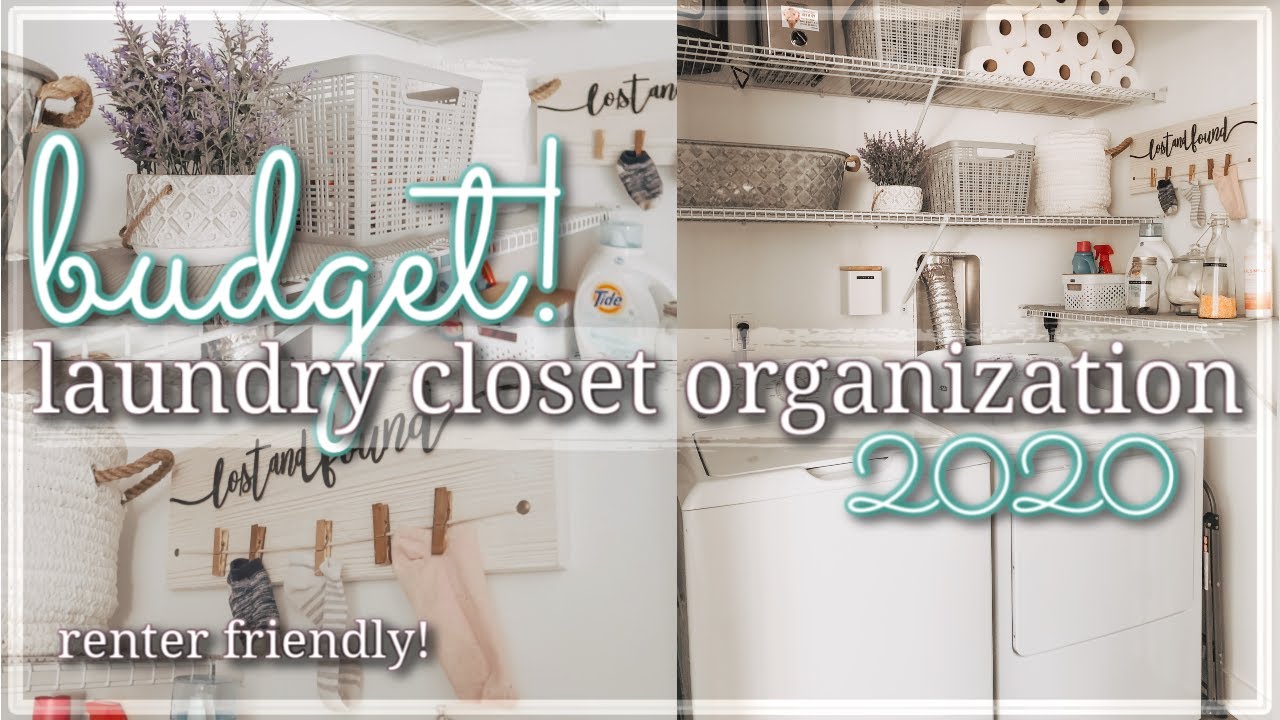 SMALL LAUNDRY CLOSET BUDGET ORGANIZE & DECORATE 2020 / EXTREME CLEAN, DECLUTTER, & ORGANIZE WITH ME