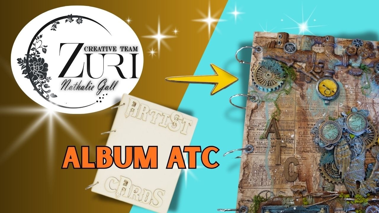 TUTO Mixed Media : Couverture d'Album ATC Steampunk | DT Zuri Design @DesignWithZuri