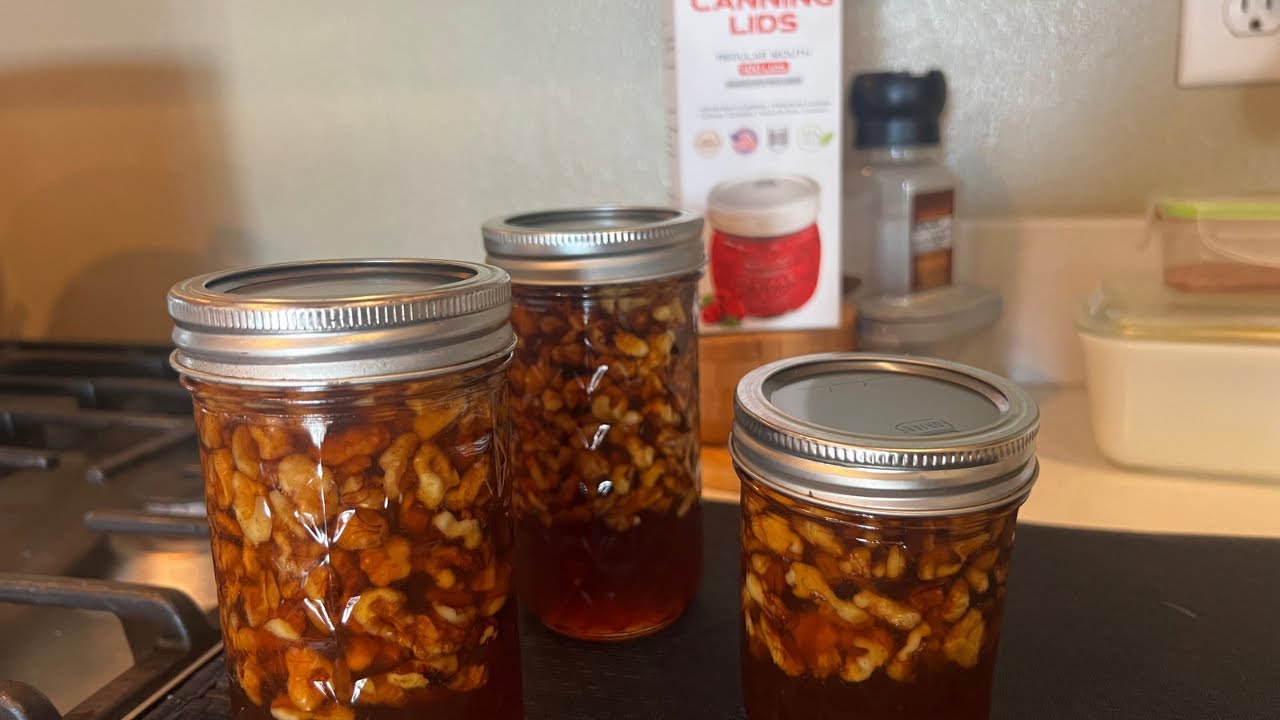 Home Canned Maple Walnut Syrup