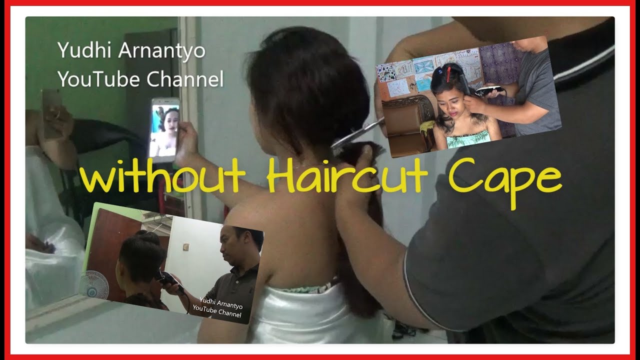 The Woman Gets Haircut Without Haircut Cape YA05012020 Potong Rambut Wanita Pakai Kemben