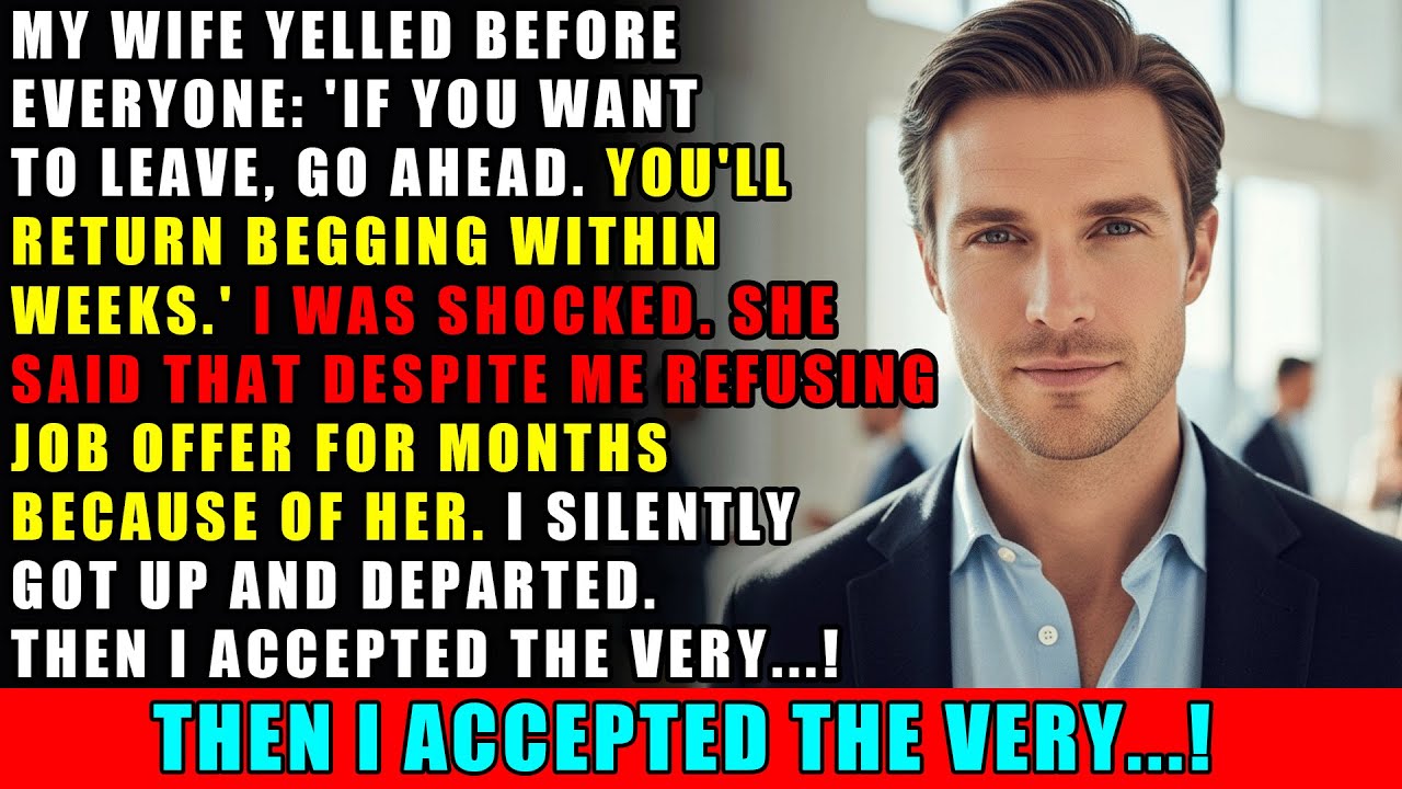 My Wife Said I’d Crawl Back in Weeks—Yet my quiet departure rewrote her certainty overnight