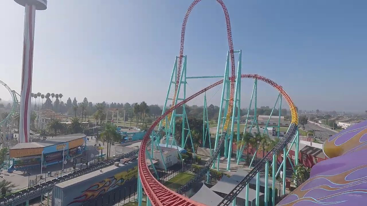 4K Xcelerator Launch Coaster Free2use Front Row Day On-Ride Horizon-Lock POV Knott's Berry Farm 2025