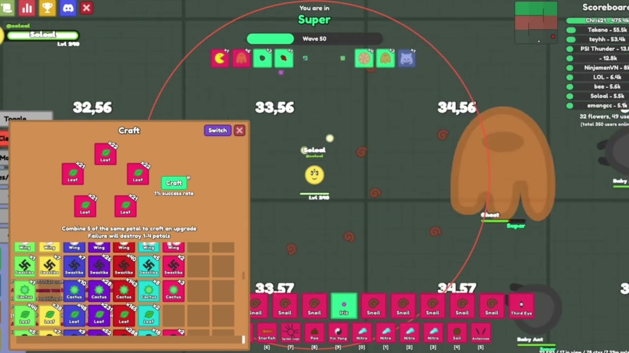 Crafting 100+ leafs in Hornex.pro