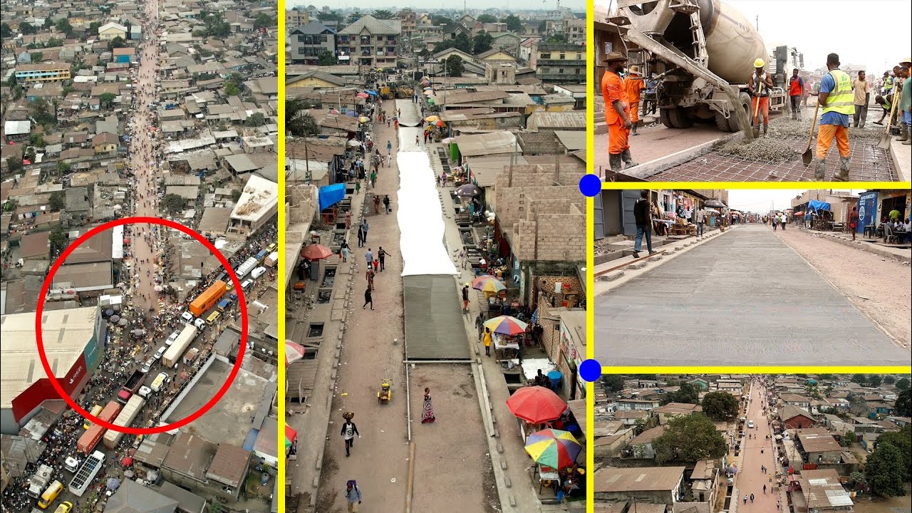 CONSTRUCTION DE LA BOUCLE MANZENGELE : DÉBUT DU BÉTONNAGE SUR AV. KIMWENZA À MAKALA VERS BY-PASS