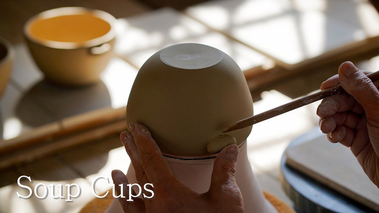【Pottery】How to make a soup cups