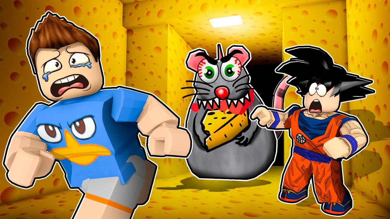 RATÃO QUER ME ENGOLIR NO ROBLOX!! (Cheese Escape)