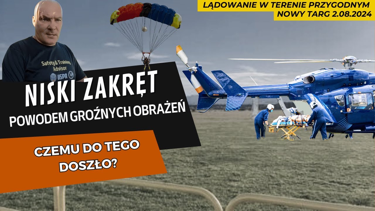 Wczoraj rano w Nowym Targu spadochroniarka lądowała poza lotniskiem, doznała poważanych obrażeń