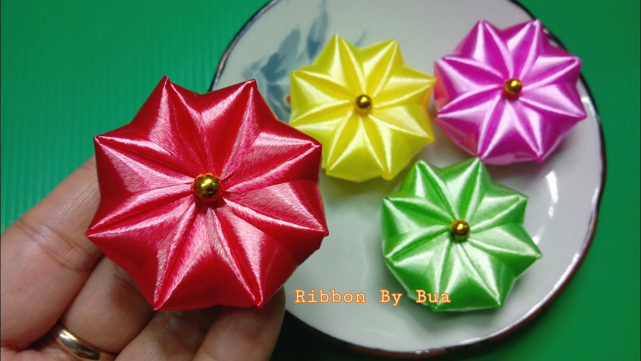 วิธีพับเหรียญโปรยทาน ดอกพลับพลึง ดอกขนาดใหญ่Ep.168/Ribbon By Bua