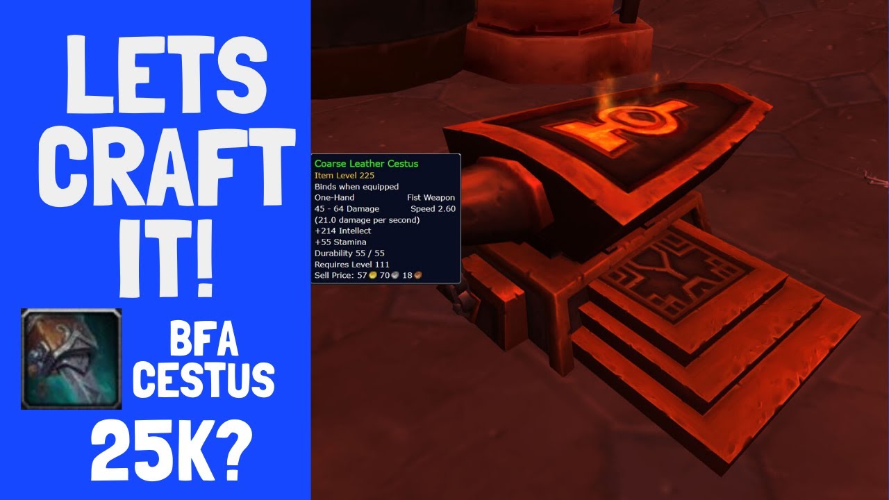 Lets Craft It!!! - BFA - $$$ 26,000 Gold from Coarse Leather Cestus!!!
