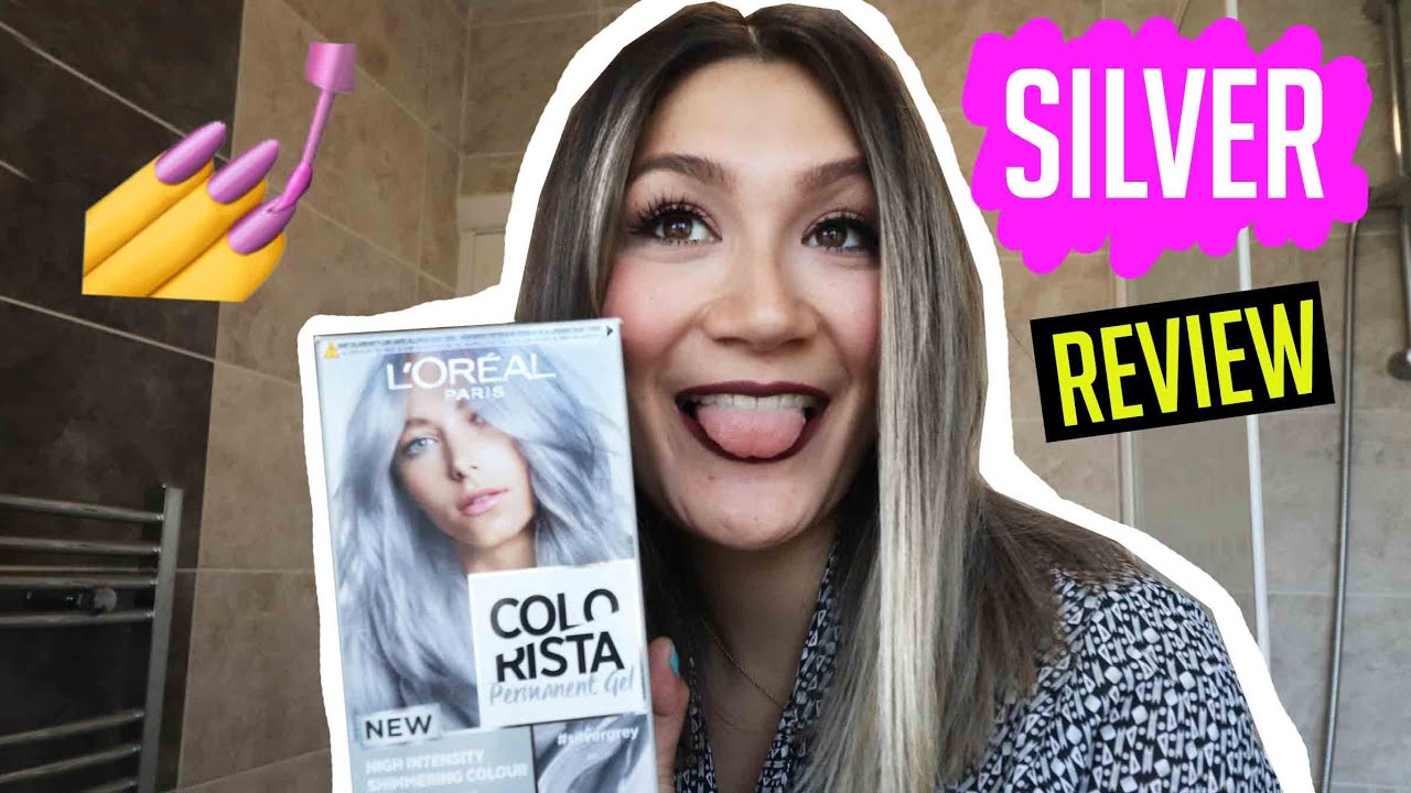 Dying my hair silver with L’Oréal Paris Colorista Permanent hair dye | silver hair at home 😄