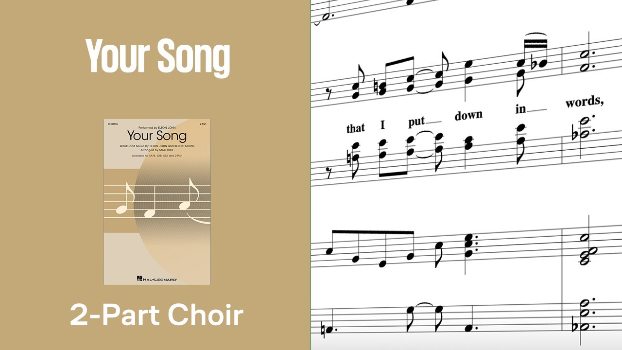 Your Song (2-Part Choir) - Arranged by Mac Huff