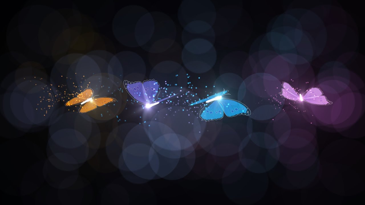 Glowing Colorful Butterflies | Background (Videohive)