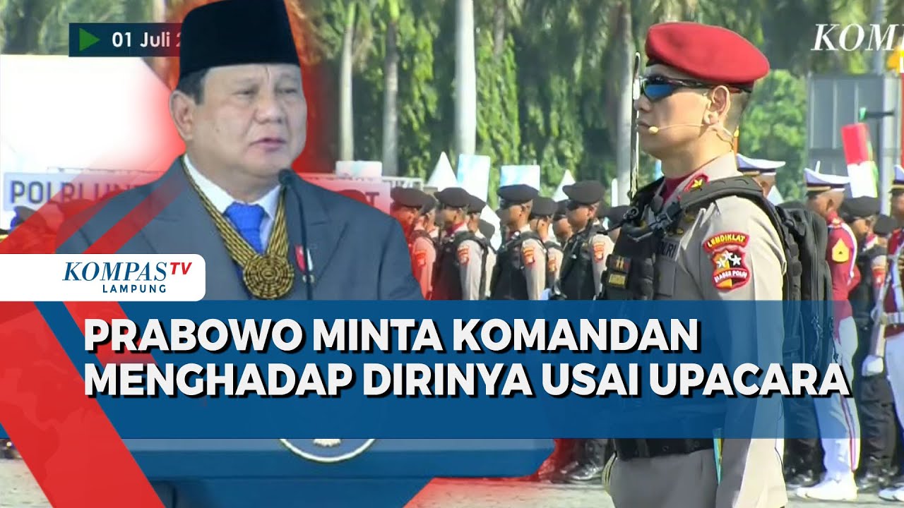 Momen Langka! Prabowo Minta Komandan Upacara HUT ke-79 Bhayangkara Menghadap Dirinya