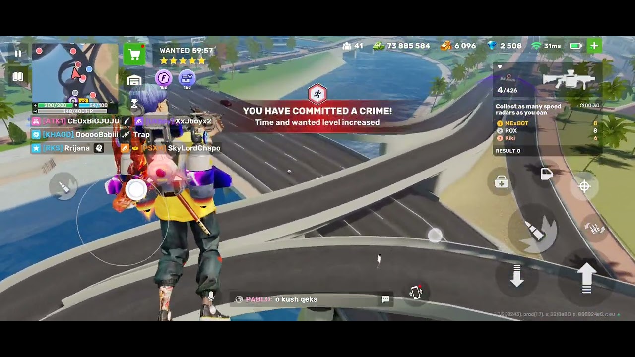 Flex City game. Granade launcher with Jetpack.