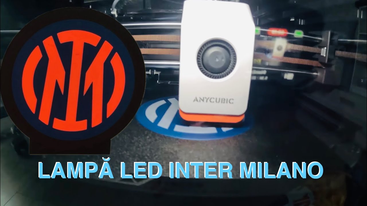 ⚽️ LAMPĂ LED CU SIGLA INTER MILANO PRINTATĂ 3D 💙