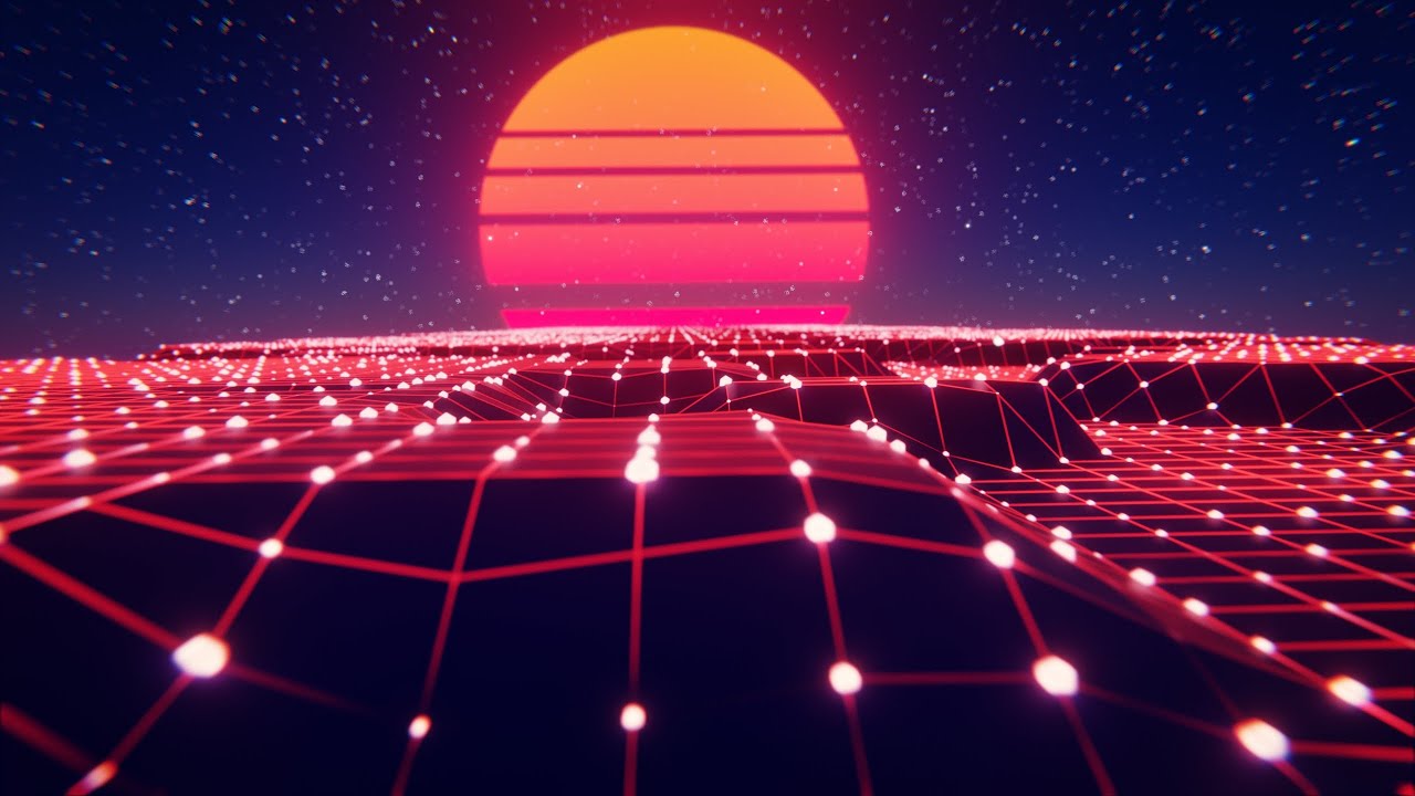 Циклическая анимация окружения в стиле Synthwave — Геометрические узлы (Учебник по Blender)