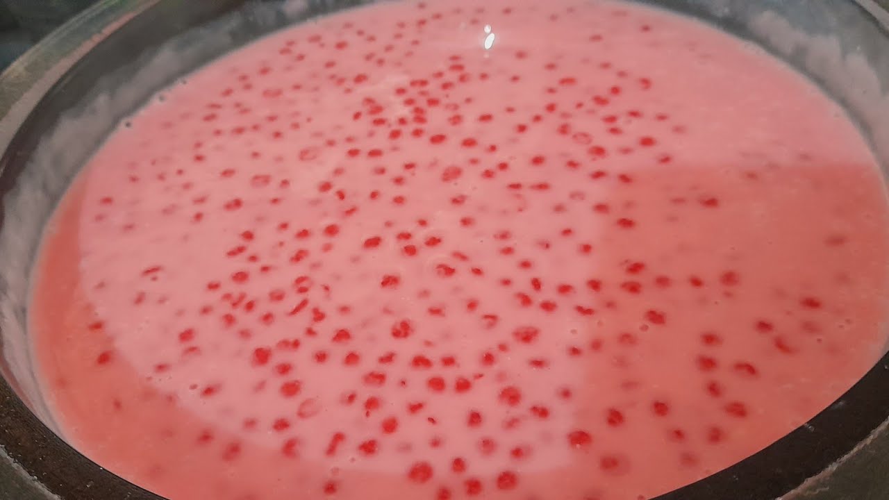 Sagu sabor morango cremoso e soltinho