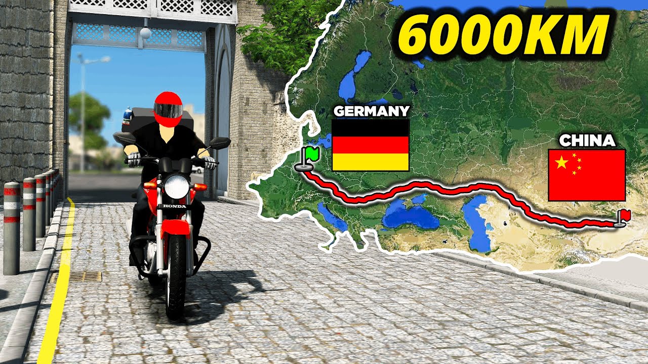 ETS2 Longest Motorcycle Trip - Germany to China | Euro Truck Simulator 2
