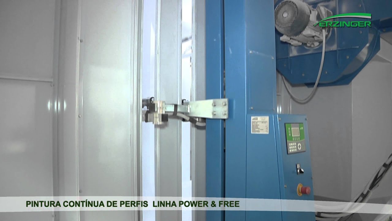 Linha de Pintura Pó Eletrostática Contínua - Sistema de Movimentação Power-Free PF80