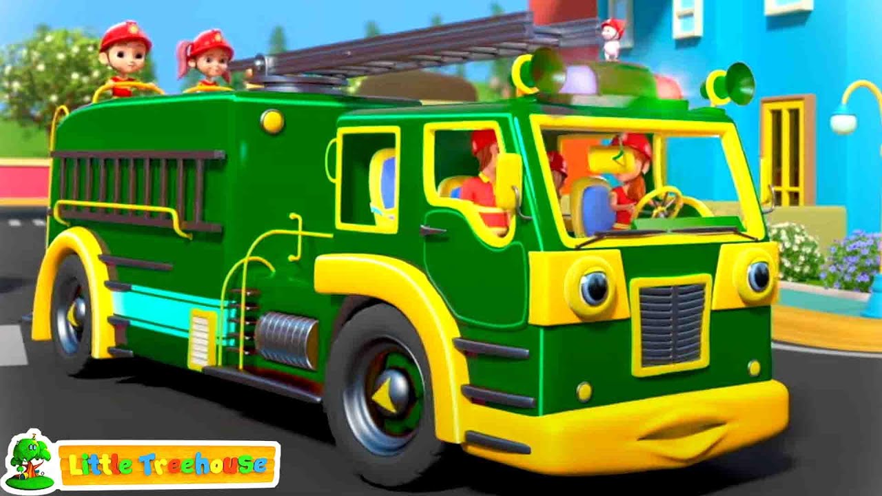 Wheels On The Firetruck + More Vehicles Song and Nursery Rhymes for Kids