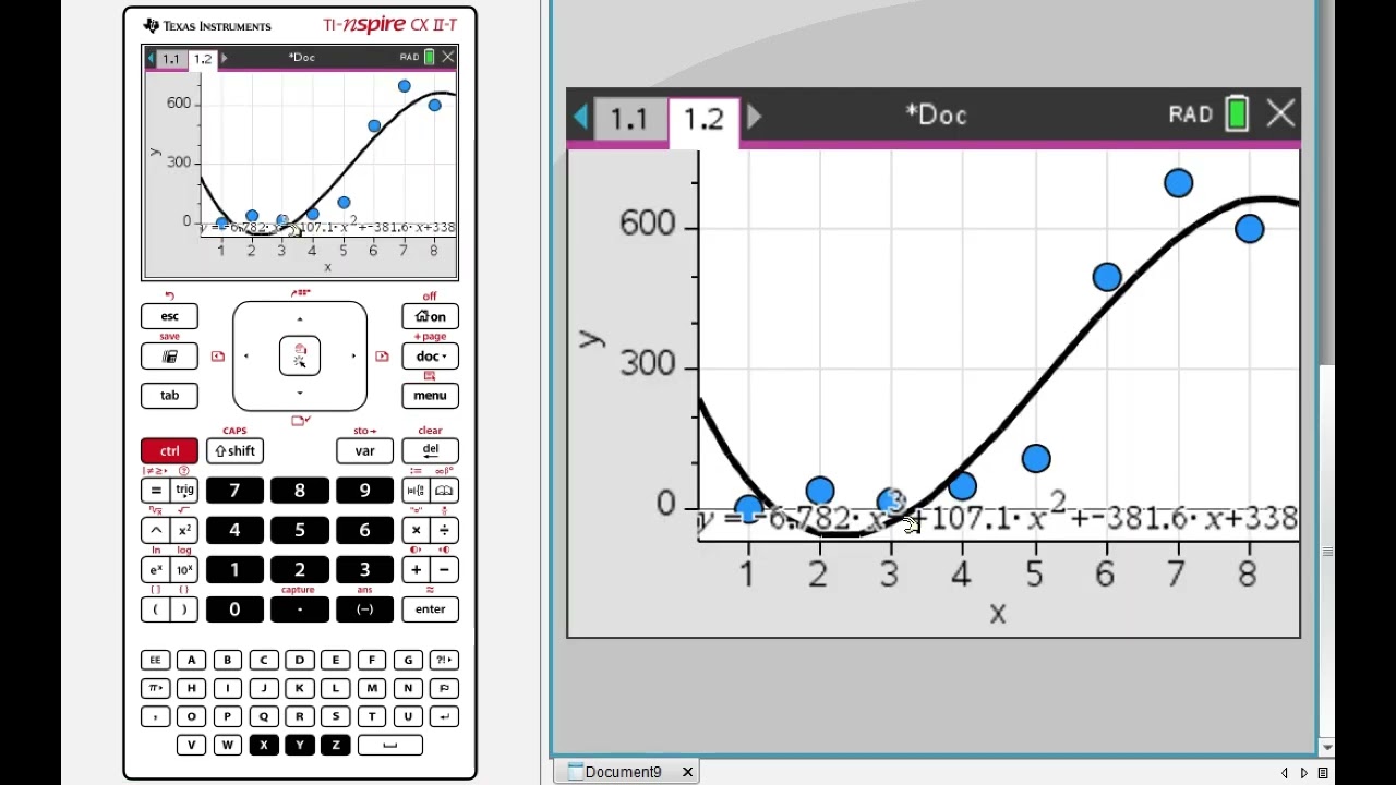 Calculator skills: Regression with the TI-Nspire GDC