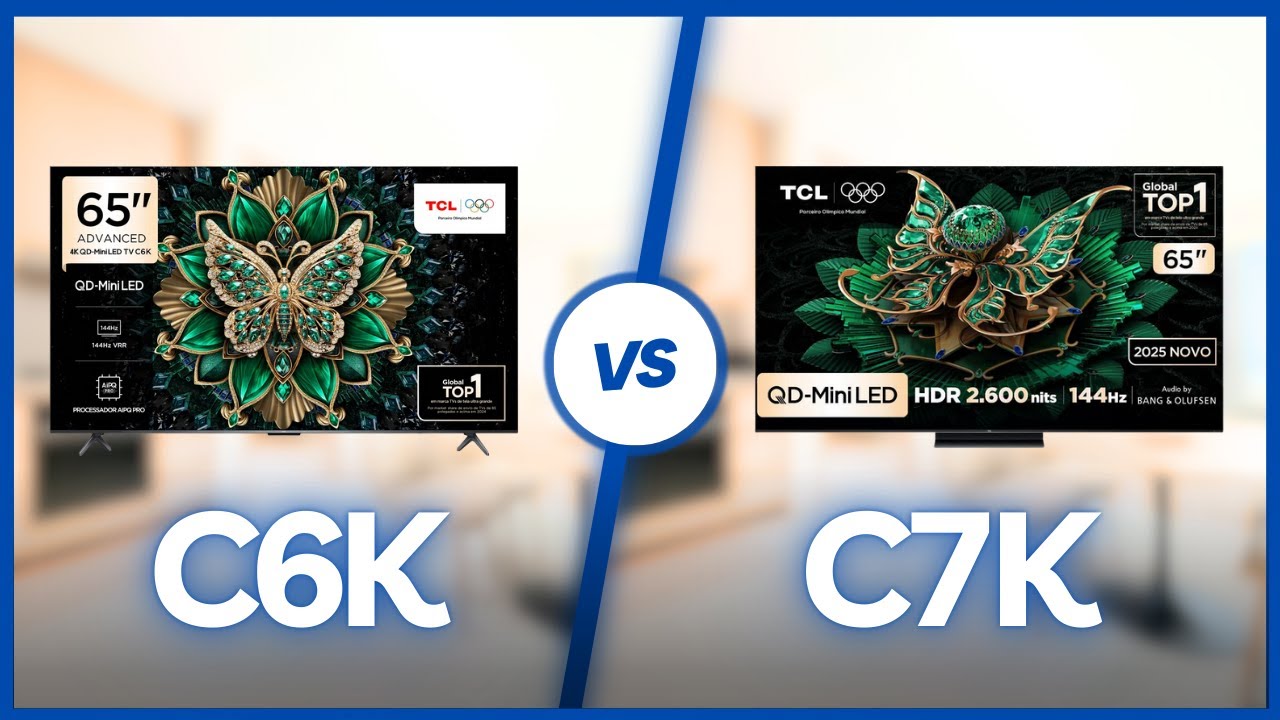 TCL C6K e C7K 65”  Comparativo Mini LED 4K sem Enrolação
