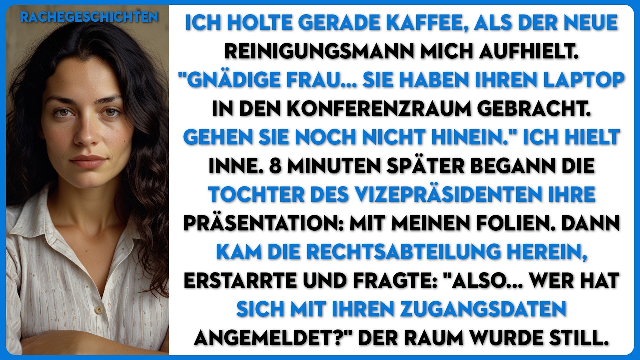 Sie stahl meine Folien vor den Augen der Rechtsabteilung – dann warnte mich der Reinigungsmann...