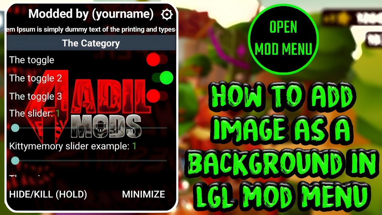 Как добавить фоновое изображение в меню LGL Mod | Руководство по добавлению изображения в меню LG...