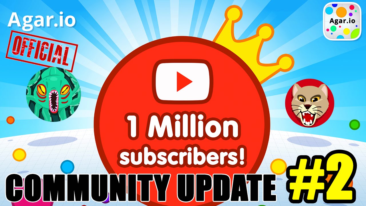 AGAR.IO COMMUNITY UPDATE #2 - 1M Subscribers!!! + Top 10 Skins, Clan News & More!