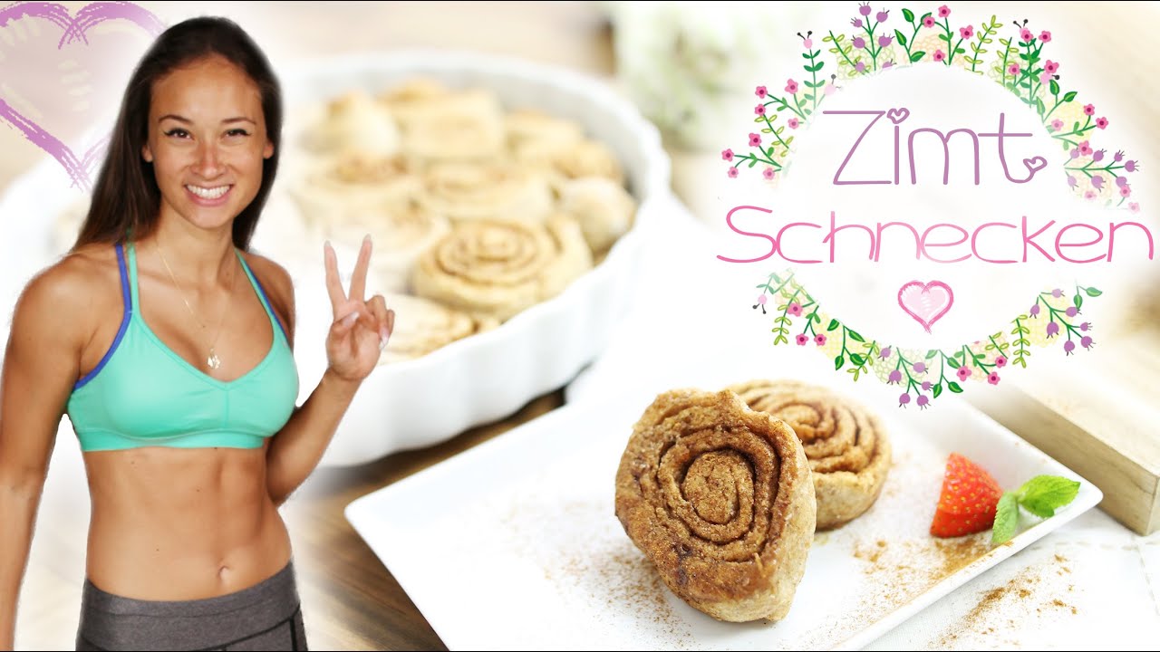 Zimtschnecken selber machen - veganes Rezept - gesund Backen - Wenig Kalorien