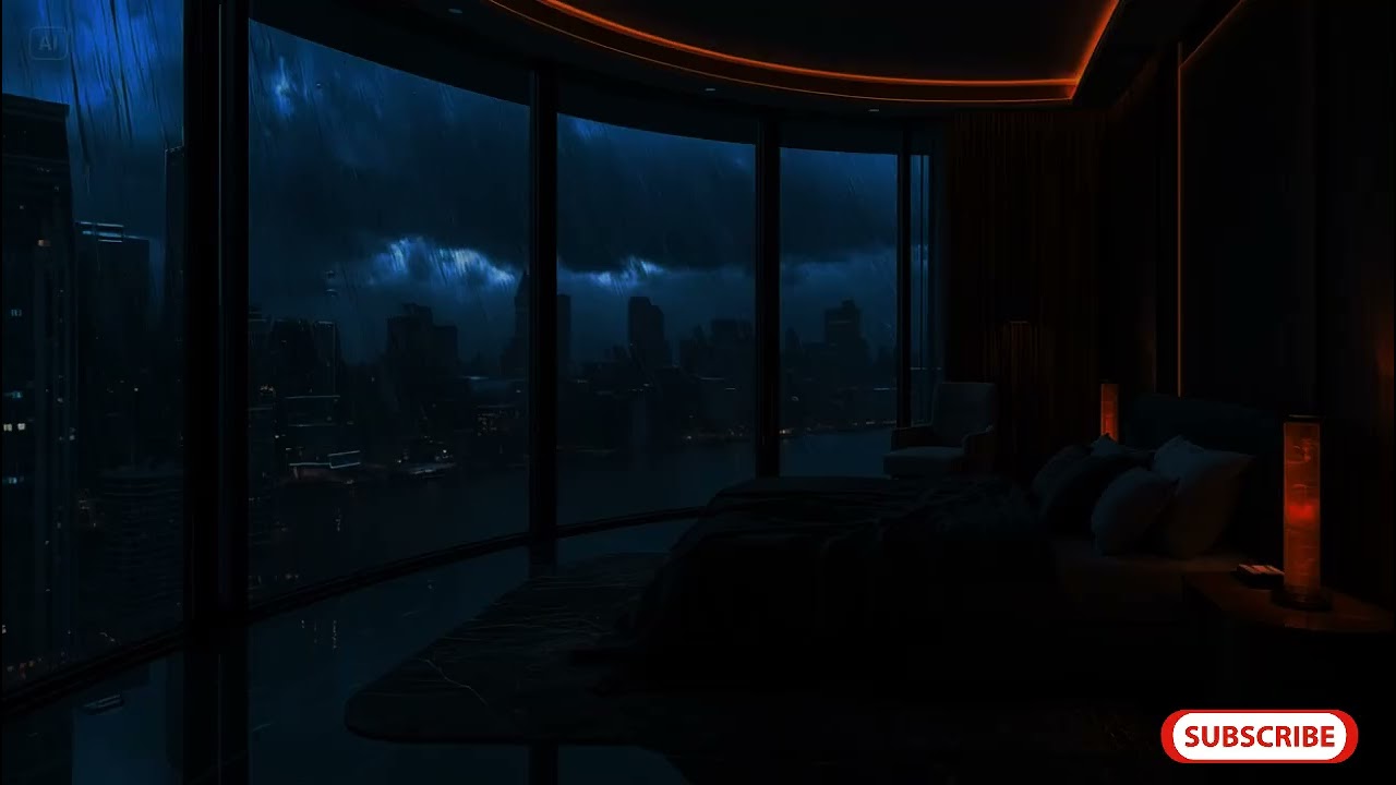 Heavy Rain on Window in Cozy Dark Bedroom | Deep Sleep Every Night