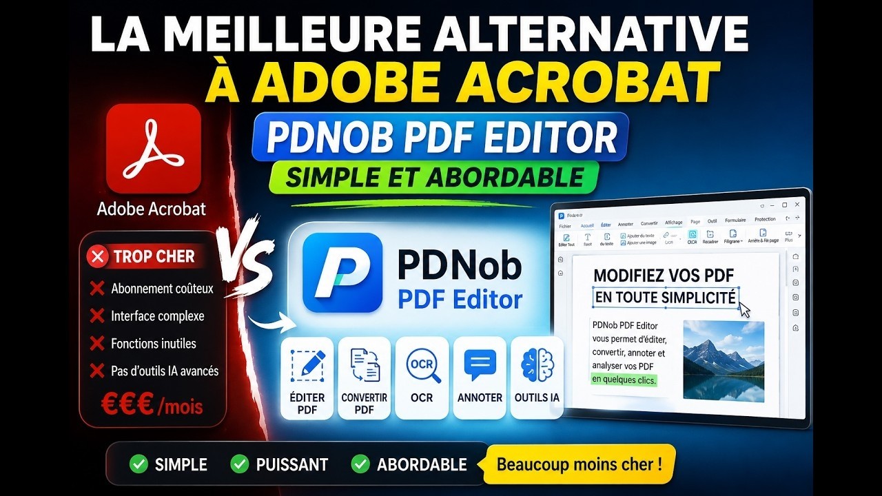 La Meilleure Alternative &agrave; Adobe Acrobat:PDNob PDF Editor (simple et abordable)