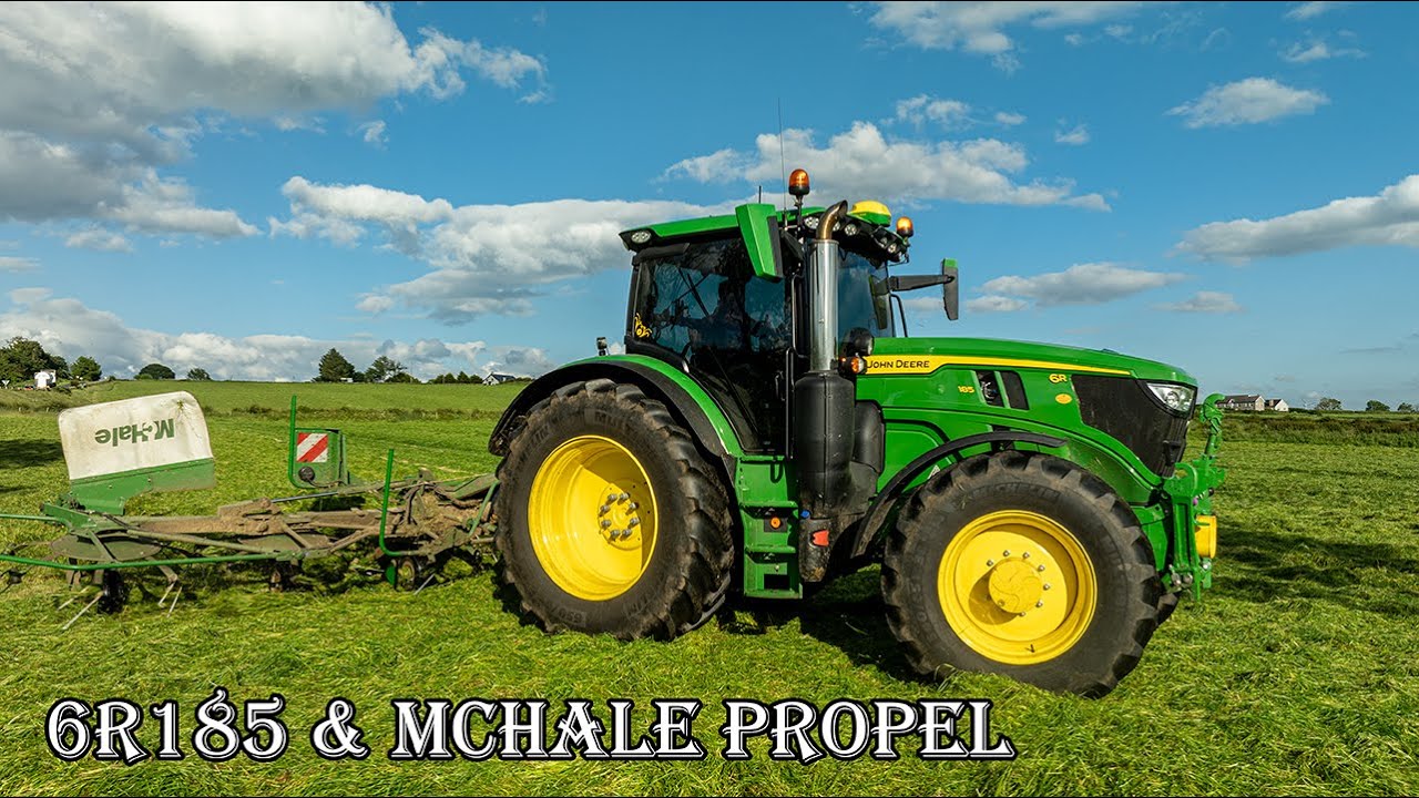 Tedding Grass with the McHale ProPel Tedder | John Deere 6R185