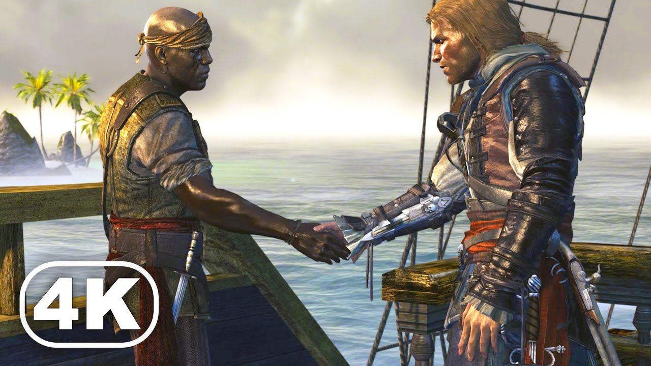 Edward meets Adewale, saves Pirates & steal the Ship ULTRA 4K 60FPS - ASSASSIN'S CREED 4 BLACK FLAG