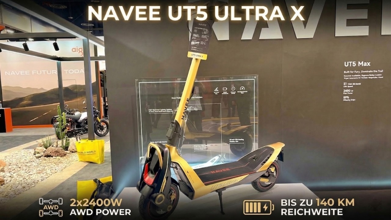 2026 Navee UT5 Ultra X: 64 km/h Allrad E-Scooter mit 2x1200W