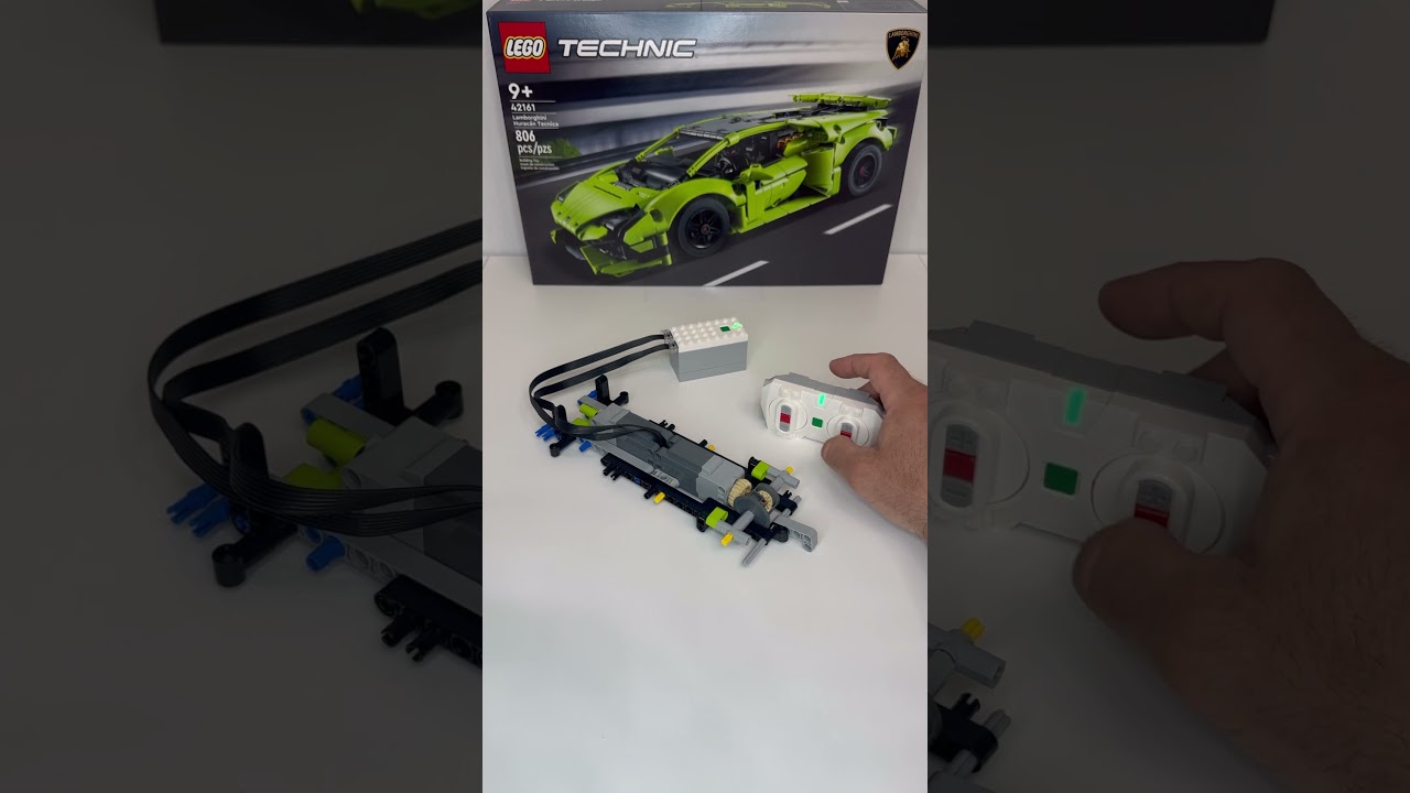 How to Motorize LEGO Technic Lamborghini Hurac&aacute;n 42161/42196 Speed Build RC Mod MOC (Powered Up, 4K)