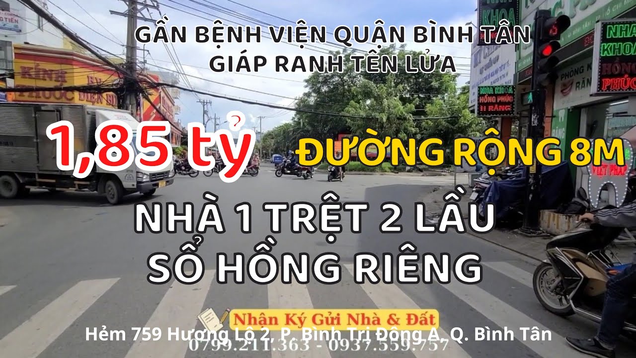 Giá rẻ 1,85 tỷ | Bán nhà 2 Lầu đúc thật đường rộng 8m vừa ở vừa kinh doanh buôn bán nhỏ