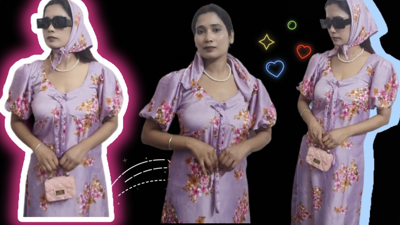 12/100day of outfit from scratch😍3Miter Fabric se banaya,😍😍Picnic# One Piece.  😉