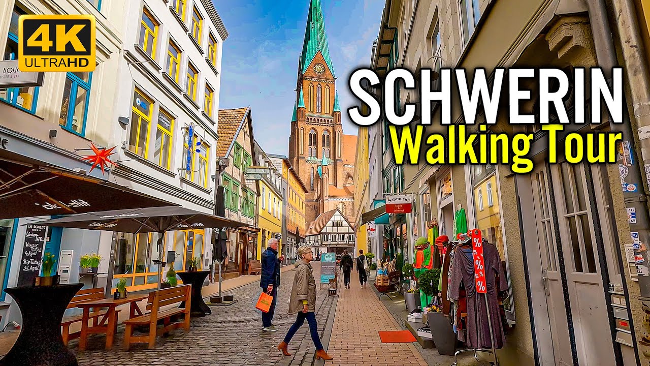 Explore SCHWERIN in 4K HDR in spring! | Virtual Walking Tour of SCHWERIN CASTLE & More! 🇩🇪