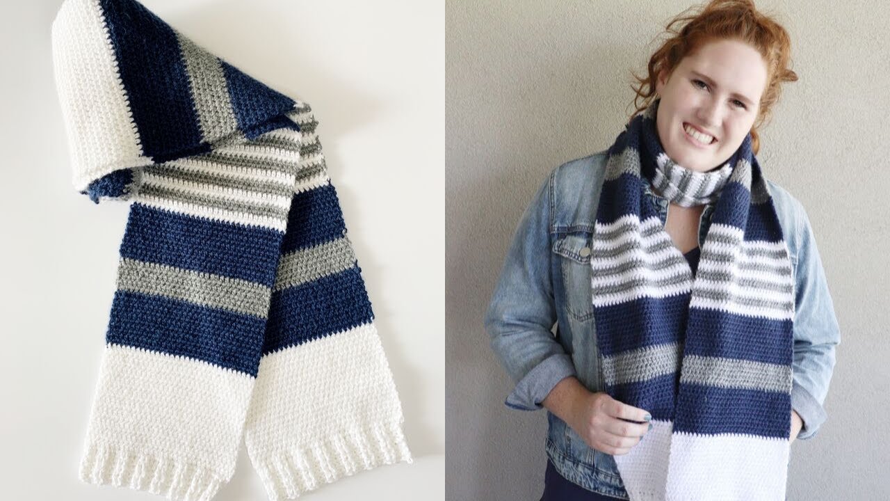 Haley’s College Scarf// Beginner Scarf Crochet Pattern
